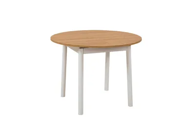Obrázek produktu pro Skye Decor, Oliver - Dub, Bílý, rozkládací jídelní stůl, dub, 100 % MELAMINEM POVLÁKNĚNÁ DESKA, 100 x 100 x 75 cm