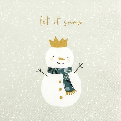 Produktbild von 20 Servietten Snowman King - Schneemann lässt es schneien 33x33cm
