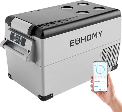 Produktbild von Kompressor-Kühlbox, 30,6 Liter, 12 V/24 V DC, Kühl- und Gefrierkombination (-20 °C bis 20 °C) mit App und LCD-Display, tragbarer Campingkühlschrank für Wohnmobile, Autos
