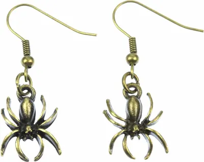 Produktbild von Spinne Ohrringe Spinnenohrringe Halloween Grusel Spider Ohrhänger Bronze