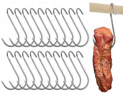 Produktbild von J.A. Stallux S-413-B Gedrehte Räucherhaken Edelstahl 20 Stück