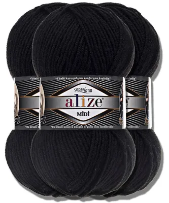 Imagen del producto de Alize 3x 100g Superlana Midi, hilo de lana, color sólido, ideal para tejer a crochet o a dos agujas (60)