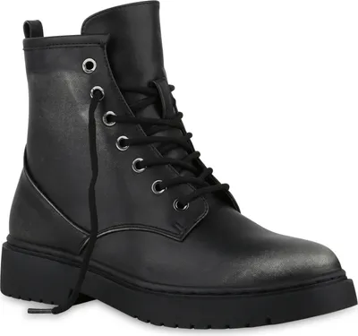 Produktbild von VAN HILL Damen Schnürstiefeletten Stiefeletten Profil-Sohle Schnürer Schuhe 841440, Farbe: Grau Metallic, Größe: 38