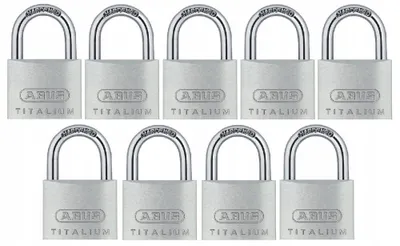 Produktbild von Abus Titalium 64TI/30 Set 9 Vorhängeschlösser Gleichschließend