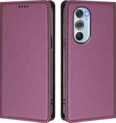 Image de Étui en cuir pour Motorola Edge 30 Pro, étui à rabat magnétique en cuirPolyuréthaneavec support, violet