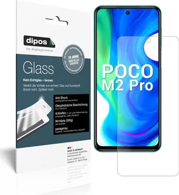 Produktbild von 1x Schutzfolie für Poco M2 Pro matt - Anti-Shock 9H Folie dipos Glass Kunststoffglas