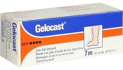 Imagen del producto de Gelocast, gel de óxido de zinc, vendaje de 10 cm x 7 m para el tratamiento de traumatismos o piernas con problemas venosos, 1 unidad
