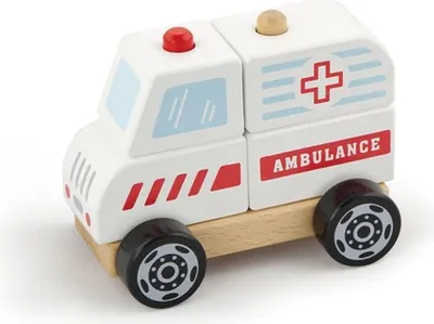 Produktbild von Viga Toys Bauwagen Krankenwagen 7-teilig 13x10x8 cm. +18 Monate