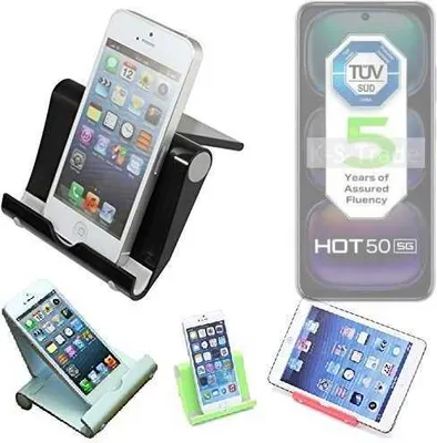 Produktbild von K-S-Trade Handy-Ständer kompatibel mit Infinix Hot 50 5G faltbarer Tischständer Smartphone Tablet Halterung Reise