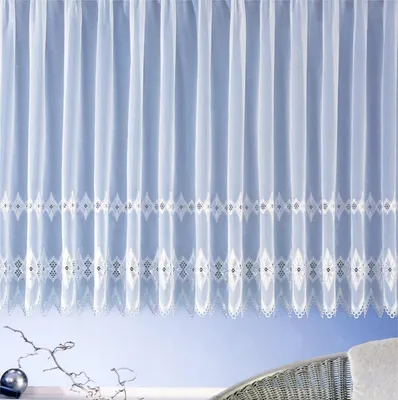 Produktbild von heimtexland ® Store Gardine Macramée Stickerei Borte Kräuselband Vorhang transparent Typ122 Höhe 243cm x Breite 450cm