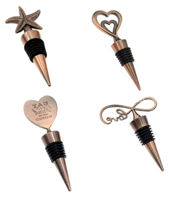 Produktbild von Eleganter Weinflaschenverschluss Kreatives Design für den Valentinstag aus Metall 2 Stück Einfach zu Handhaben für Zuhause und Feiern