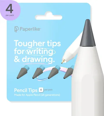 Immagine prodotto di Punte per matita Paperlike (4x) per Apple Pencil di 1a e 2a generazione, USB-C e Pro - 10 volte più resistenti e con una maggiore sensazione di carta grazie a Paperlike