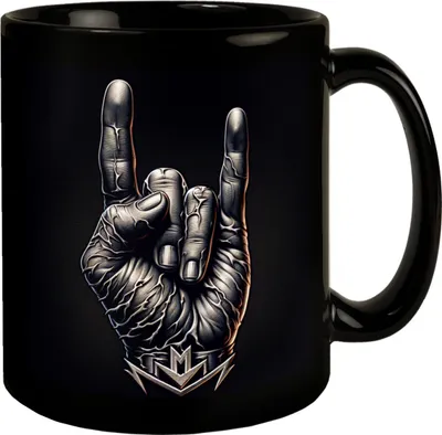 Produktbild von Heavy Metal Zeichen Tasse schwarz in Schwarz