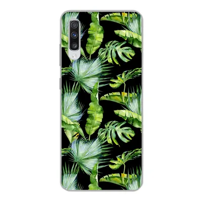 Produktbild von MuchoWow® Handyhülle Schutzhülle Hülle für Samsung Galaxy A70 Palmwedel - Tropisch - Muster Silikon Softcase Handy Hülle - Schutzhaube
