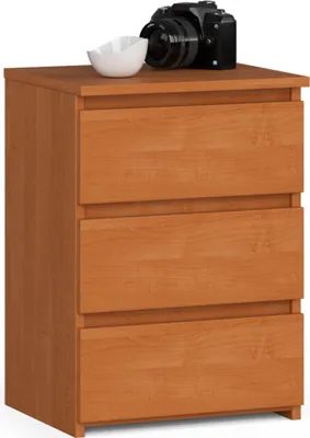 Image de Table de chevet de 40 cm avec 3 tiroirs. Petite commode, table d'appoint, profondeur de 35 cm