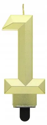 Produktbild von GoDan Goldene Zahl 1 Geburtstagstorte Kerze Dekoration