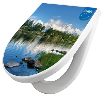 Produktbild von WC Sitz mit Absenkautomatik D Form Motiv Gebirgssee [TDW3 12262]