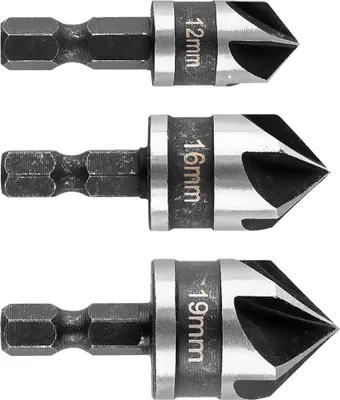 Obrázok produktu pre Záhlbník pre drevo hliník plast Šesťhranná súprava 12 16 19 GRAPHITE