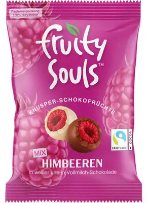 Produktbild von FruitySouls Knusper-Schokofrüchte Himbeeren Mix 80g