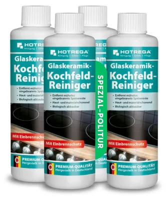 Produktbild von HOTREGA Glaskeramik Kochfeld Reiniger 250 ml, Ceranfeldreiniger, Kochfeldreiniger, Herdreiniger, Herdplattenreiniger