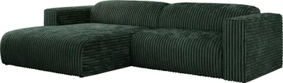 Produktbild von MKS MEBLE Ecksofa Cord, Sofa Cord L-Form, Wohnlandschaft L-Form, Modern Design Couch, Sofagarnitur, Couchgarnitur, Polsterecke - PASADENA - Grün Cord - links seite