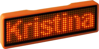 Produktbild von LED Namensschild Orange Name Tag 11x14 Pixel programmierbar USB Gehäuse orange