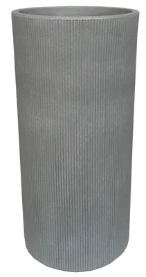 Produktbild von Vasar Pflanztopf City, Blumentopf frostbeständig mit Rillen, Ø 33 cm, Höhe 69 cm, Polyethylen, grau