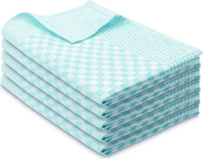 Produktbild von 5er Set Geschirrtücher, 100% Baumwolle, 46x70 cm, saugstark, mint kariert