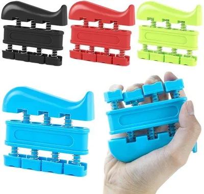 Obrázek produktu pro Sada Unyqoos® Fingertrainer – 4 kusy, 4 úrovně odporu (3/7/11/14 lbs), rukojeti z ABS plastu, přenosná pro posilování ruky, zlepšení úchopu a koordinace