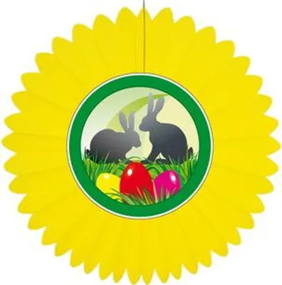Produktbild von Dekofächer Ostern in gelb 60cm
