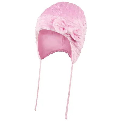 Produktbild von Wintermütze Mädchen Baby Bindemütze Baumwolle Plüsch, Gr. 42, Rosa