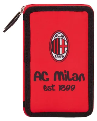 Produktbild von A.C. Milan - Federmäppchen mit 3 Fächern und enthaltenen Materialien, Polyester,