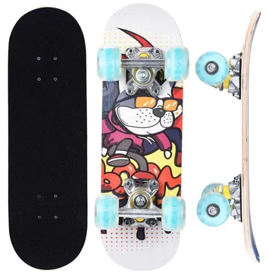 Image de Planche de skateboard complète, dimensions 17x5 pouces, pour enfants, avec une planche en érable de 7 couches, concave, modèle DG01