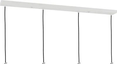 Obrázok produktu pre Stropná strieška pre svietidlo podlhovastá rozvodná skrinka so 4 káblovými zásuvkami, pre jedálenský stôl, 100x8cm, biela