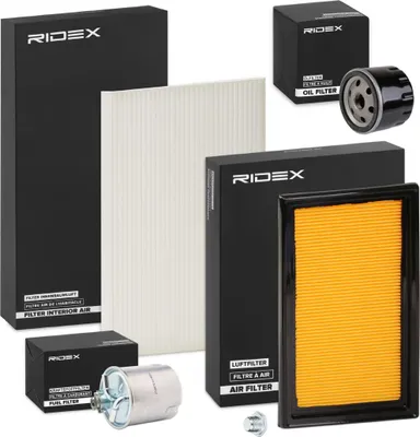 Produktbild von RIDEX Filterset Inspektionspaket Filtersatz für NISSAN Qashqai / Qashqai +2 I (J10, NJ10)
