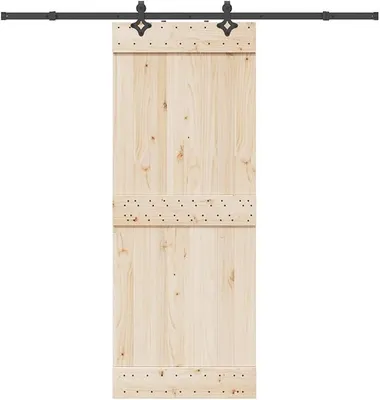 Produktbild von Schiebetürbeschlag-Set 213,5 cm Stahl Schwarz, Schiebetürsystem, Schiebetür Beschlag - 4009707
