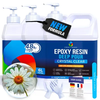 Imagen del producto de Resina epoxi de alta calidad, 6 litros, ideal para proyectos de bricolaje