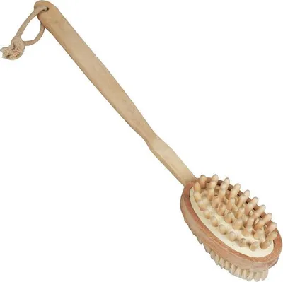 Image de Brosse de sauna en bois Brosse de massage Brosse à dos Brosse de bain à picots
