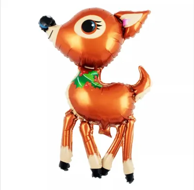 Image de Ballon Noël - Chevreuil, env. 63 x 44 cm, pour gonflage - Grand XL Père Noël Bambi Père Noël animal Ballon d'air fête de Noël Décoration Kopper-24