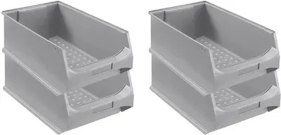 Produktbild von SuperSparSet 4x Graue Sichtlagerbox 5.0 | HxBxT 20x30x50cm | 21,8 Liter | Sichtlagerbehälter, Sichtlagerkasten, Sichtlagerkastensortiment, Sortierbehälter