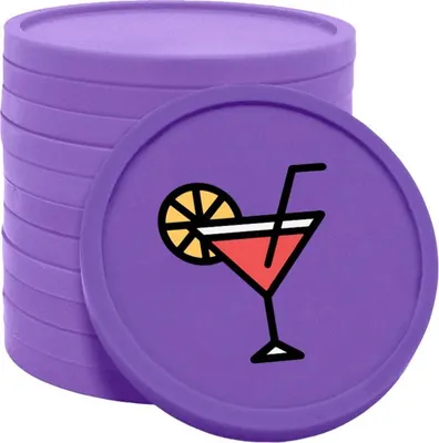 Immagine prodotto di Monete da cocktail Combicraft viola Ø29mm stampate su un lato - 100 pezzi
