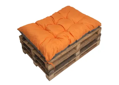 Obrázok produktu pre Vonkajšie vankúše na palety; rozmer 120x60; oranžový vankúš na záhradný nábytok z paliet; dekoračný vankúš; vankúš na europalety
