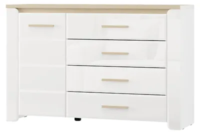 Produktbild von Bicheno - Kommode, 135x40x88h cm Weiß Matt, 2 Regalböden