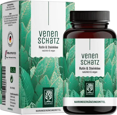 Produktbild von Naturtreu Venenschatz | Rutin & Steinklee Komplex | 120 Kapseln
