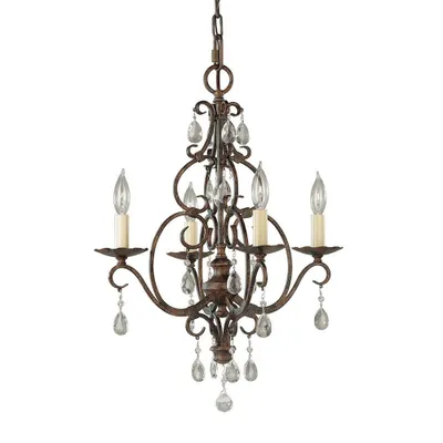 Zdjęcie produktu dla Żyrandol Chateau kawowy 4xE14x60W kryształ wym:219,1x42,2x42,2cm IP20 Feiss