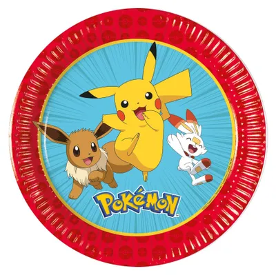Produktbild von Pokémon-Papierteller, 20 cm, 8 Stück