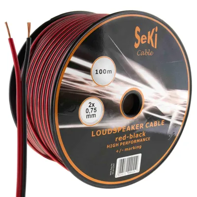 Productafbeelding van Luidsprekerkabel 2x0,75mm² - 100m - Rood-Zwart - CCA