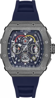A close-up studio shot of a men's wristwatch.