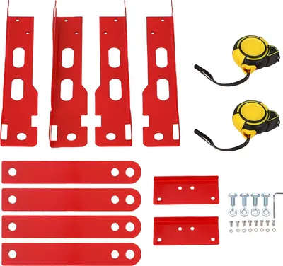 Image de Outil d'alignement de voie avec 2 rubans de mesure, plaques d'angle de roue pour voitures, camions, SUV, rouge