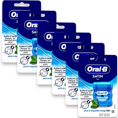 Produktbild von 6x  Oral-B SatinTape Zahnseide gewachst Minze 6x 50m